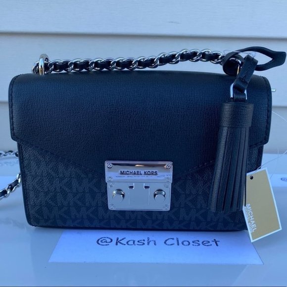 Michael Kors MK Rose SM Crossbody Bag -Black - Picture 10 of 13